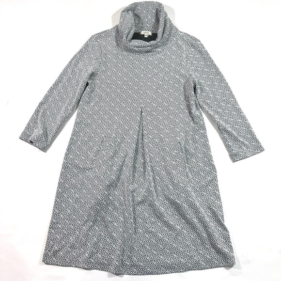 Tyler Boe Greek Key Graphite Kim Dress A Line Pockets - Picture 1 of 7